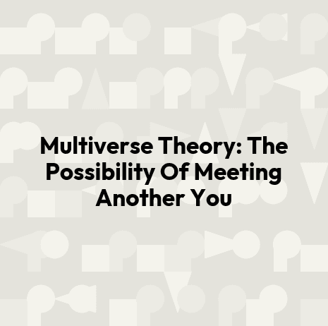 Multiverse Theory: The Possibility Of Meeting Another You