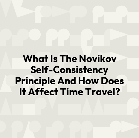 What Is The Novikov Self-Consistency Principle And How Does It Affect Time Travel?