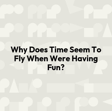 Why Does Time Seem To Fly When Were Having Fun?