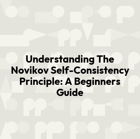 Understanding The Novikov Self-Consistency Principle: A Beginners Guide
