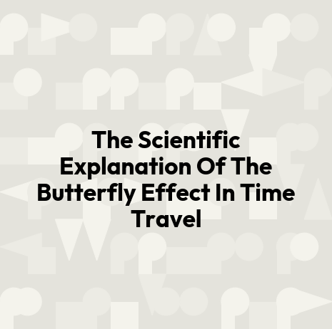 The Scientific Explanation Of The Butterfly Effect In Time Travel